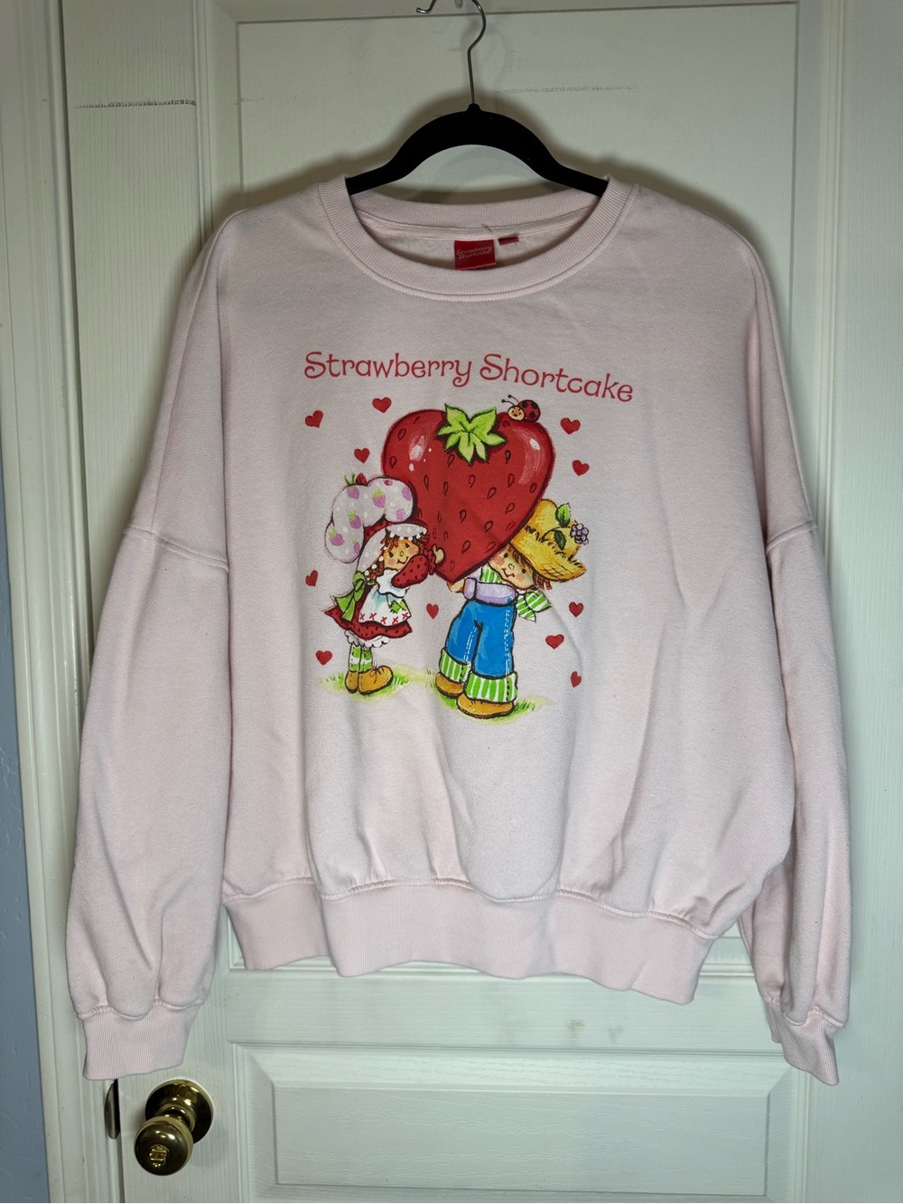 Strawberry Shortcake Pink Oversized Crewneck Sweatshirt Women’s XL Kidcore